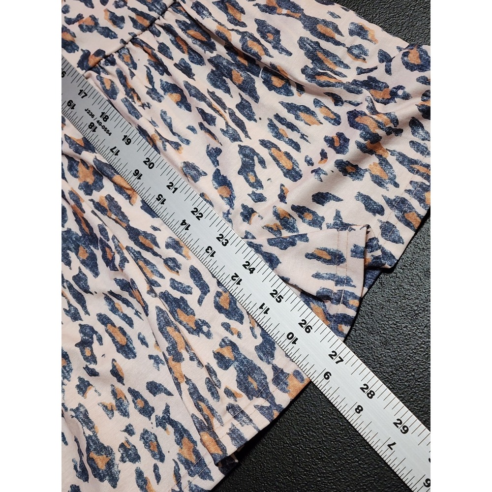 Hibluco Leopard Print Peplum Top Medium Tan Black - Picture 8 of 10